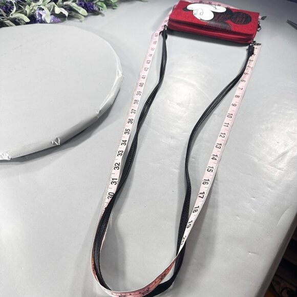 Disney Mickey Mouse Wallet Sketch Convertible Crossbody Embroidered Purse - Picture 15 of 16